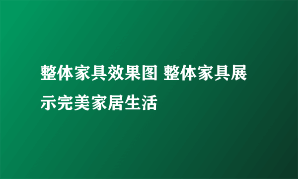 整体家具效果图 整体家具展示完美家居生活