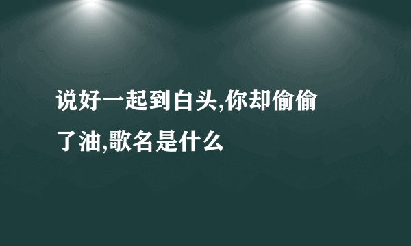 说好一起到白头,你却偷偷焗了油,歌名是什么