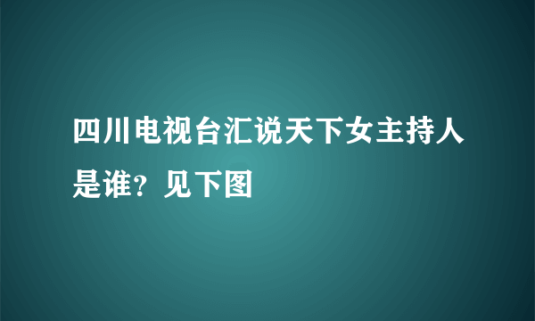 四川电视台汇说天下女主持人是谁？见下图