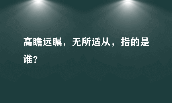 高瞻远瞩，无所适从，指的是谁？