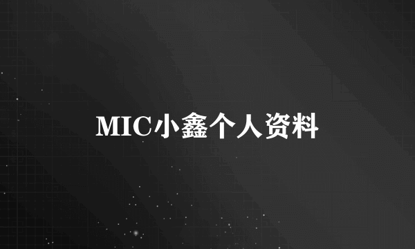 MIC小鑫个人资料