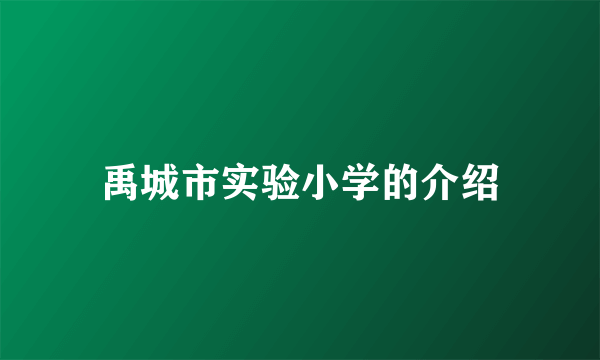 禹城市实验小学的介绍