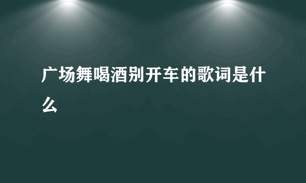 广场舞喝酒别开车的歌词是什么