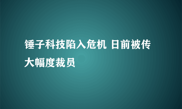 锤子科技陷入危机 日前被传大幅度裁员