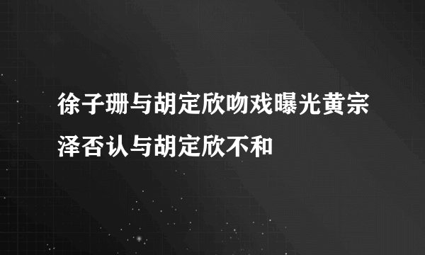 徐子珊与胡定欣吻戏曝光黄宗泽否认与胡定欣不和