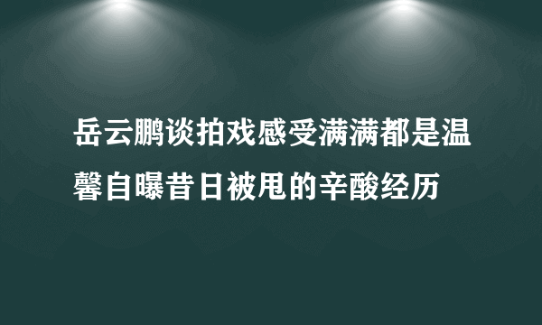 岳云鹏谈拍戏感受满满都是温馨自曝昔日被甩的辛酸经历