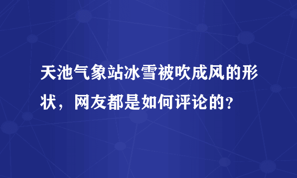 天池气象站冰雪被吹成风的形状，网友都是如何评论的？