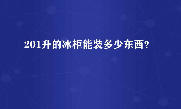 201升的冰柜能装多少东西？