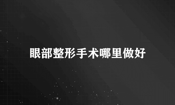 眼部整形手术哪里做好