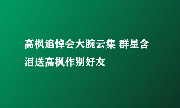 高枫追悼会大腕云集 群星含泪送高枫作别好友