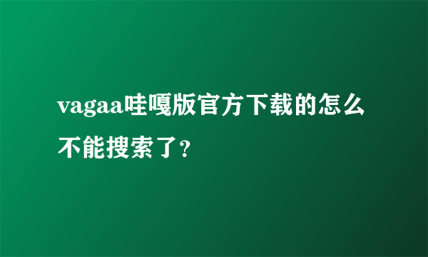 vagaa哇嘎版官方下载的怎么不能搜索了？