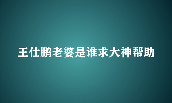 王仕鹏老婆是谁求大神帮助