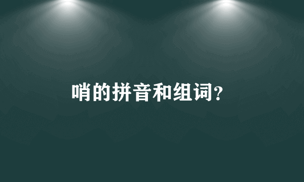 哨的拼音和组词？