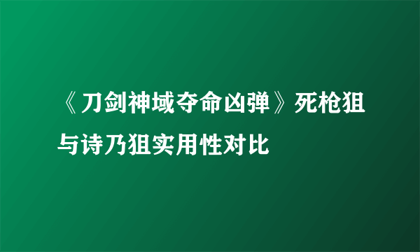 《刀剑神域夺命凶弹》死枪狙与诗乃狙实用性对比