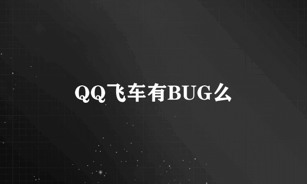 QQ飞车有BUG么