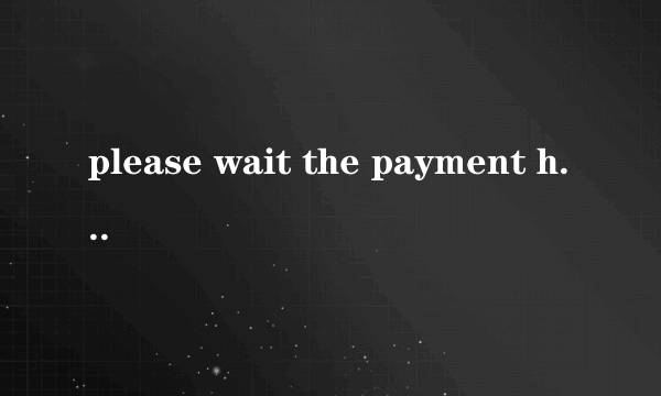 please wait the payment has been fully processed是什么意思？